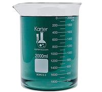 2000ml Beaker, Low Form Griffin, Borosilicate 3.3 Glass, Double Scale, Graduated, Karter Scientific 213D20 (Single)