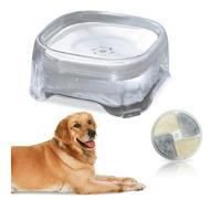 2000ML Dog Water Bowl, Non Spill Dog Water Bowl with Filter Cotton, Large Slow Drinking Bowls, Pet Bowls with Floating Disk for Dogs, Cat, Puppy(White)