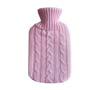 2000ML Hot Water Bottle with Knit Cover, Durable Leakproof Bag | Premium rubber bottle with soft knitted cover, designed for pain relief and warmth Pink A