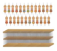 2000pcs 1/4w 25 Values Resistance Kit 1 Ohm - 1M Ohm with 5% Carbon Resistor Assortment Kit and Electrical Industrial Assorted Set for LED Lights