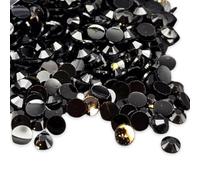 2000pcs 4mm Resin Flat Back Rhinestones - Round Faceted Non-Hotfix Craft Gems for Nail Art, Clothes, Shoes, Phone Decoration & DIY Crafts - Black