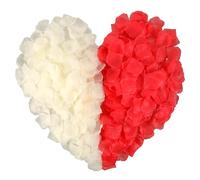 2000PCS Artificial Silk Rose Petals, 2x2inch Large Fake Rose Petals for Wedding, Romantic Night, Party, Valentine's Day and Proposal Anniversary Flower Decorations, Red and White Colors (Red & White)