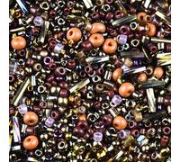 2000PCS Mixed Glass Bugle Beads Glass Brown Seed Beads Microbeads Tube Bead for Jewelry Making 1.5-4.5mm Small Embroidery Bead for Jewelry Making