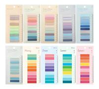 2000Pcs Pastel Sticky Tabs with Ruler - 10 Pack Colored Index Tabs, Book Tabs, Notes Tabs,Repositionable Book Markers for Office, School, Reading Highlights & File Classification
