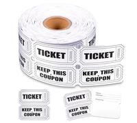 2000PCS Raffle Tickets Double Roll, Consecutively Numbered, Metallic Events Carnivals Entry Class Reward Prizes, Easy to Tear(Silver)