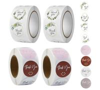 2000PCS Thank You Stickers - Personalised Cute Flower Stickers, Self Adhesive Round Paper Labels for Gifts, Wedding, Birthday, Thanks, Party