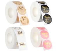 2000pcs Thank You Stickers Small Business, Self Adhesive Thank You Label Stickers, Sticker Tags for Gift Wrapping Wedding Decoration Party Bags Envelopes Birthday Christmas Retailers Shops (4 Rolls)