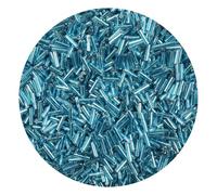 2000Pcs Tube Seed Beads 2x7mm Mini Long Glass Bugle Beads Small Craft Loose Spacer Beads for DIY Phone Charms Waist Bead Bracelets Earrings Necklaces (Sky Blue)