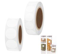 2000PCS White Round Stickers Labels, Small Circle Sticky Dots, Self-Adhesive Circle Stickers, 13mm and 19mm Writable Coding Sticky Label for Shop Office Home Classroom Marking (2 Rolls)