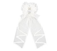 2000s Lace Bowknot Headpiece Hair Styling Accessory with Ruffle Trim Design for Costume Parties Special Event Gathering Bow Headband