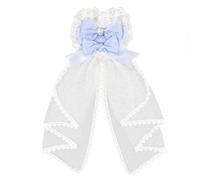 2000s Lace Bowknot Headpiece Hair Styling Accessory with Ruffle Trim Design for Costume Parties Special Event Gathering Fashionable Hair Bow