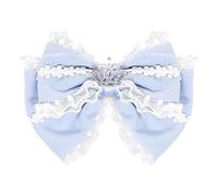 2000s Lace Bowknot Headpiece Hair Styling Accessory with Ruffle Trim Design for Costume Parties Special Event Gathering Fashionable Hair Bow