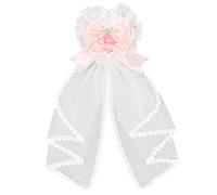 2000s Lace Bowknot Headpiece Hair Styling Accessory with Ruffle Trim Design for Costume Parties Special Event Gathering Fashionable Hair Bow