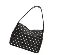 2000s Retro Styles Studded Shoulder Bag PU Leather Small Purse For Stylish Women Motorcycle Solid Color Underarm Handbag Streetwear Purse
