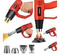 2000W Adjustable Temperature Professional Heat Gun Dual Temp, 300℃ & 600℃ Variable Temperature Control, Electric Hot Air Gun with 4 Nozzles, 1.5s Fast Heating, for Paint Removing Heat Shrink Wrapping