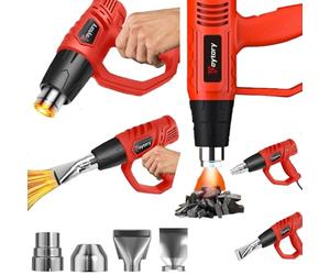 2000W Adjustable Temperature Professional Heat Gun Dual Temp, 300℃ & 600℃ Variable Temperature Control, Electric Hot Air Gun with 4 Nozzles, 1.5s Fast Heating, for Paint Removing Heat Shrink Wrapping