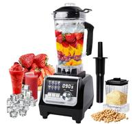 2000W Blender Smoothie Maker, 2L Commercial Smoothie Blender with 600ML Grinding Cup,Powerful Ice Crushing Bender, 90S Timer, 8 Preset Programs, Stainless Steel Smoothie Serrated Blade, BPA-Free