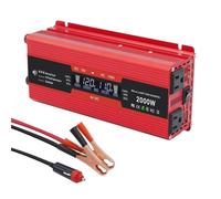 2000W Car Inversor 12V to 110V Universal socket DC to AC Power Inverter home/travel/camping portable power supply Converter(2000W red LCD)