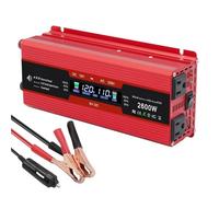 2000W Car Inversor 12V to 110V Universal socket DC to AC Power Inverter home/travel/camping portable power supply Converter(2600W red LCD)