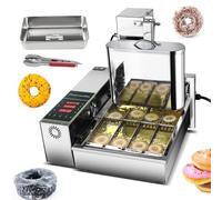 2000W Commercial Donut Making Machine, 4/6 Rows Donuts Making Equipment, Stainless Steel Frying Auto Fryer, 360 pcs/hour Electric High Power Doughnut Maker, Street Food Snack Food Equipment