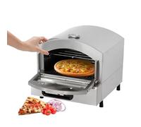 2000W Commercial Pizza Oven,12-inch Electric Indoor Pizza with Shelf,50-350 ℃ Temperature Control Toaster,Double-Layer Multifunction Pastry Timer Pizza Stove,for Restaurants Cakes Snacks