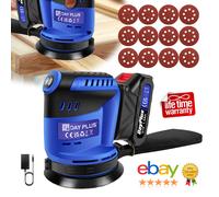 2000W Cordless Random Orbital Sander 21V 5Inch Dust Bag Discs Machine w/ Battery