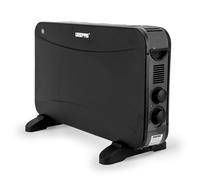 2000W Electric Convector Heater Freestanding Radiator with Thermostat Geepas Jet Black One Size