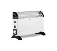 Schallen 2000W Electric Convector Radiator Heater - 3 Heat Settings, Adjustable Thermostat & Overheat Protection (White with Timer)