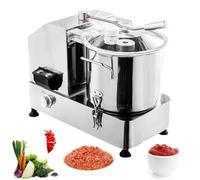 2000W Electric Food Chopper with Adjustable Speed, 6L Meat and Vegetable Processor, Stainless Steel, Visible Transparent Window for Commercial Use