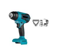 2000W Electric Heat Gun for 18V Battery Cordless Handheld Hot Air with 3 Nozzles Industrial Home Hair Dryer Fast Heating(2 Battery)