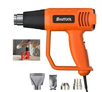 2000W Electric Heat Gun, Hot Air Gun 300℃- 600℃ Dual-Temperature Settings with 4 Nozzles, Industrial Hot Air Gun for Removing Paint, Shrinking PVC, Orange