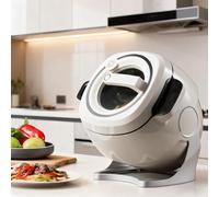 2000W Electric Stir Fry Robot - 360° Rotating Cooking Wok with Adjustable Speed, 6L Multifunctional Pot for Stir Frying, Stewing & Daily Cooking