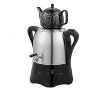 2000W Electric Turkish Tea Maker, 3L Stainless Steel Teapot, 1L Ceramic Teapot, Electric Samovar, with Keep Warm Function, for Coffee, Scented Tea
