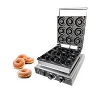2000W Electric Waffle Maker Professional Bubble 10Cm Donut 9PCS Circle Rings for Beginners DIY use