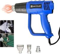 2000W Heat Gun Banas Professional Hot Air Gun Electric Heater 300℃-600℃ Temperature Control with 2-Temp Settings, Double Insulation Protection, 4 Nozzles (2-Gear Temperature Control)