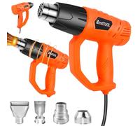 2000W Heat Gun Dual Temp with 300℃ & 600℃ Variable Temperature Control, Professional Electric Hot Air Gun with 4Nozzles, for Crafts, Paint Stripping, Heat Shrink, Vinyl Wrap, Candle Making, Resin