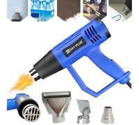 2000W Heat Gun, Hot Air Gun Kit Dual Temperature Setting 300℃ & 600℃, Tumbler Embossing for Removing Epoxy Cup Painting Resin Air Bubbles, Mini 2000W Multi Function Electrical Heat Tool with 3 Nozzles