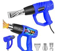 2000W Heat Gun, Professional Hot Air Gun with 3 Nozzles, 300℃- 600℃ Variable Temperature Control with 2-Temp Settings, Overload Protection, Fast Heating, for DIY Crafts, Shrinking PVC, Paint Stripping