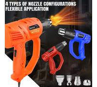 2000W Heat Gun Various Temperature Control 140℉ to 1112℉ Heavy Duty Heat Gun with 4 Nozzles Welding Heat Gun,DIY Project blue