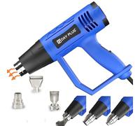 2000W Heat Gun with 230V Dual Air Flow & 2 Temperature Adjustable 300℃/600℃, Professional Handheld Electric Corded Hot Air Gun with 6.6FT Power Cord & 3 Accessories for Paint Stripping DIY Craft