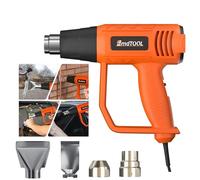 2000W Heat Gun with 4 Nozzles, 2 Temperature Setting, 300°C/ 600°C, Professional Hot Air Gun to Remove Paint, Varnish, Dissolve Adhesives, Shrinking PVC, DIY, Home Improvement & Restoration, Orange