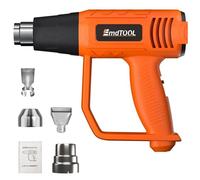 2000W Heat Gun with Airflow,50℃-650℃ Dual Temperature with Nozzles,Hot Air Gun with Copper Motor,Portable Orange Heat Gun for Paint Stripping, Shrinking PVC, Crafts