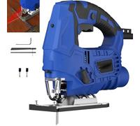 2000W Jigsaw Tool with LED Light, 6 Variable Speed Electric Jig Saws, 4 Orbital Sets, 0°-45° Bevel Cutting, 6 Variable Speed, Electric Jigsaw for Wood Metal Cutting, Blue