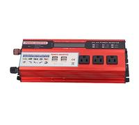 2000W Modified Sine Car Inverter with 4 USB Ports 3 Outlets LCD Digital Display, 4000W Peaking Power, Aluminum Metal Cooling Body, Multi, Crocodile Clip Cord for Electronic Devices