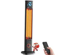 2000W Outdoor Patio Heater, Electric Infrared Heater with Remote Control, 8 Heat Levels, 8-Hour Timers, 1-Second Heating Carbon Fibre Tube Heater, Standing Heater for Indoor & Outdoor
