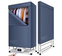 2000W Portable Folding Electric Clothes Dryer Fast Dry Large Capacity 15KG with Remote Control, Hot Air Drying Closet Electric Heated Clothes Airer Pod