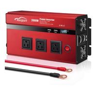 2000W Power Inverter 12v DC to 110v 120V AC Converter with 3 AC Outlets, 2000 Watt Car Inverter for Vehicles Truck with 2 USB Port, Solar Setup Power Inverter