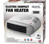 2000W Round Thermo Fan Heater Indoor Electric Heating Appliance Hot & Cold 2 Heat Settings 2Kw Multi Use
