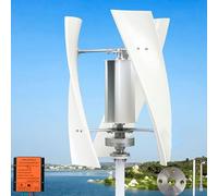 2000W Silent Veal Axis Wind Turbine Generator Kit for Home/RV/Marine, Complete with Controller & Anemometer, Low Speed Wind Power Solution (12V, White)
