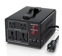 2000W Voltage Converter Transformer Step Up 110V/120V to220V/240V or Step Down 220V to 110V AC Power Converte, Circuit Breaker Protection, 2 US sockets, 2 Universal sockets, LCD Display